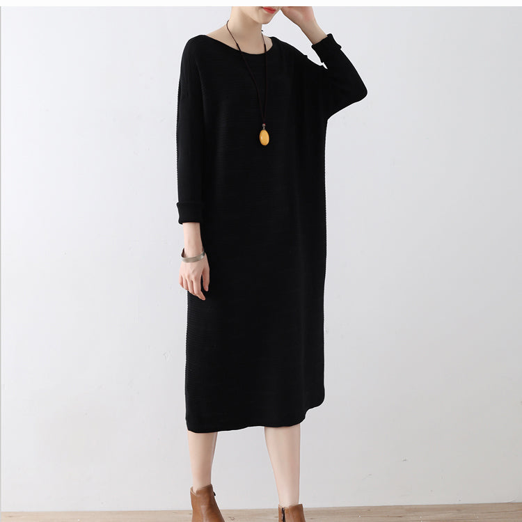 2021 winter black sweater dresses plus size knit dress warm cotton winter clothing outwear